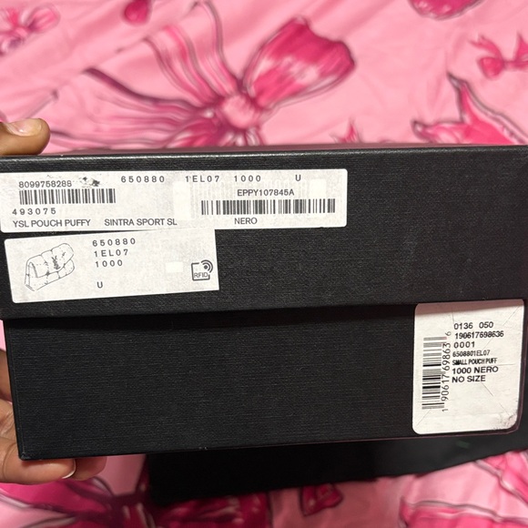 Saint Laurent Black Clutch with Gold Logo - Picture 5 of 6